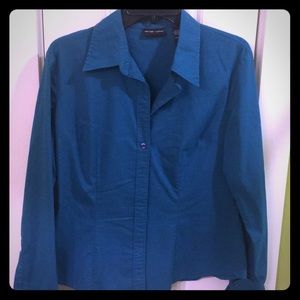 Blue/teal Button down top Sz M. New York and Co